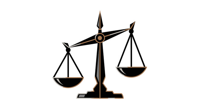 Symbolic Representation Of Balance, Justice, And Equilibrium On A White Background