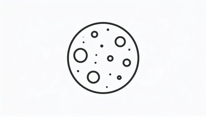 Obraz premium Simple Line Art Icon of the Moon with Craters.
