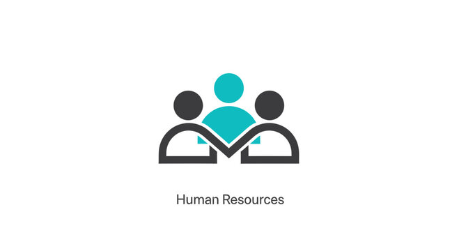 Teamwork And Human Resources Concept With Minimalist People Silhouette Icon