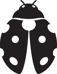 Minimal Ladybug Silhouette Rounded Black Vector Icon © SH