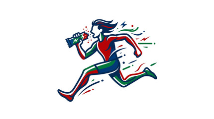Fototapeta premium Dynamic Colorful Illustration of a Running Person with Energy.