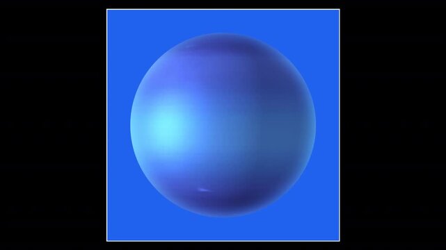 Realistic Rotating Neptune Loop, Planet Animation in Space HD Transparent Background with gradient around the object