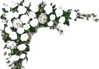 A delightful, luxurious floral arrangement featuring elegant white roses and vibrant pink peonies, intertwined with fresh green eucalyptus leaves, offering a charming touch for any special occasion. © Mudassir
