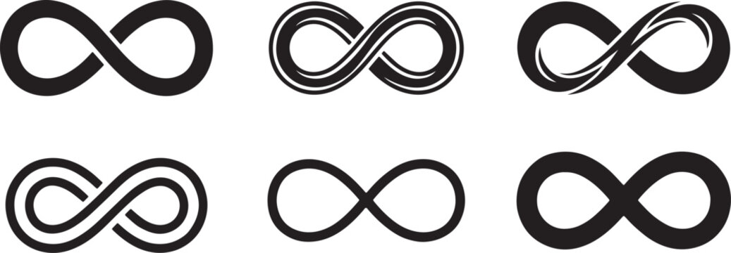 Infinity Icons Featuring Solid Loop, Ribbon Flow, Nested Lines, Double Outline, Thin Curve