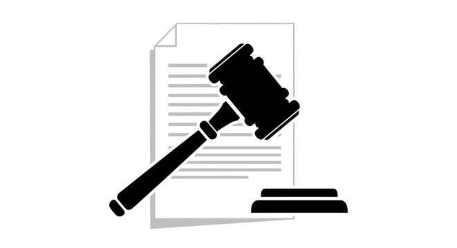 Gavel and legal document icon.