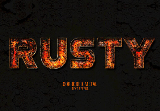 Corroded Metal Text Effect