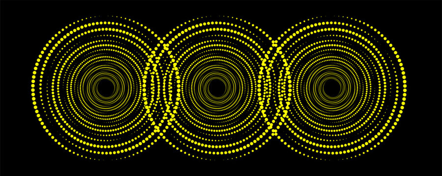 Multicolored spiral. Curved path of dots and lines. Vector.