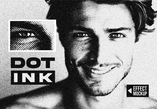 Dot Ink Effect Mockup