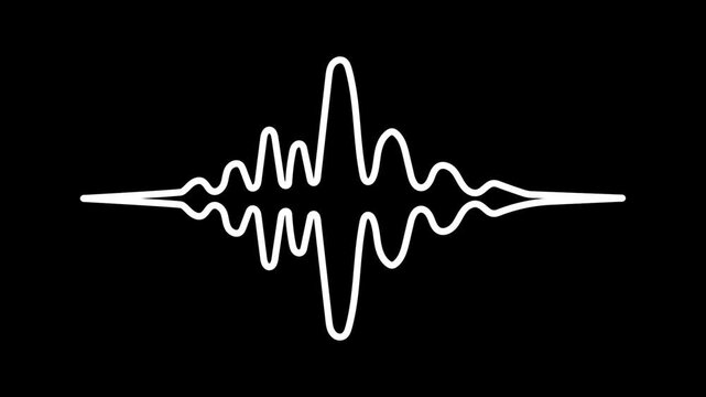 Audio Waveform Sound Frequency Pulse Animation with Thick Lines