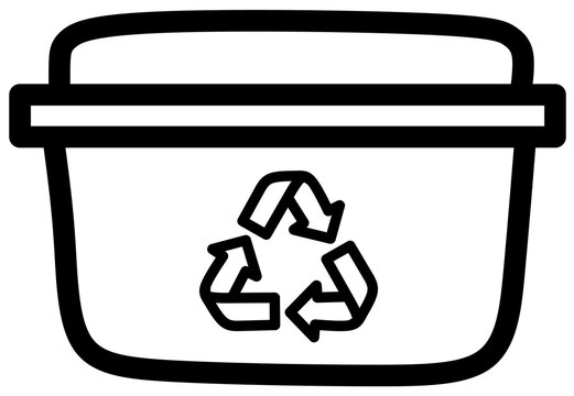 Food Container Recycling Outline Icon