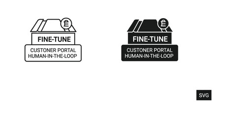 Fototapeta premium Comparison of fine-tune customer portal human-in-the-loop interfaces in light and dark modes
