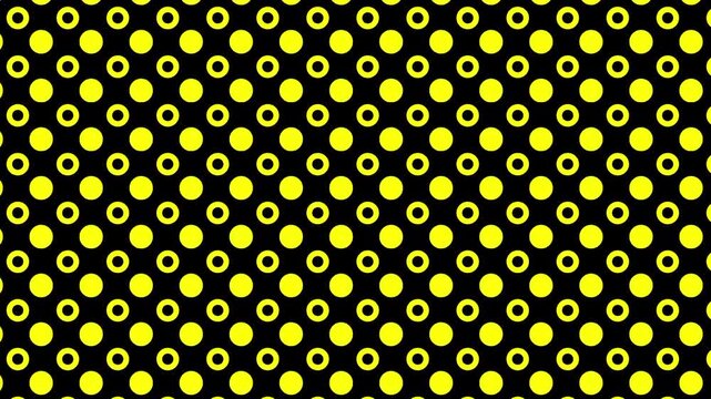 Black and yellow polka dot pattern wallpaper background with a geometric design