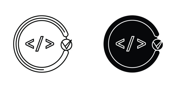 Contrast between light and dark mode icons for code and verification symbols