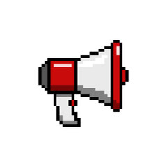 Fototapeta premium Vector Illustration of Megaphone with Pixel Art Design