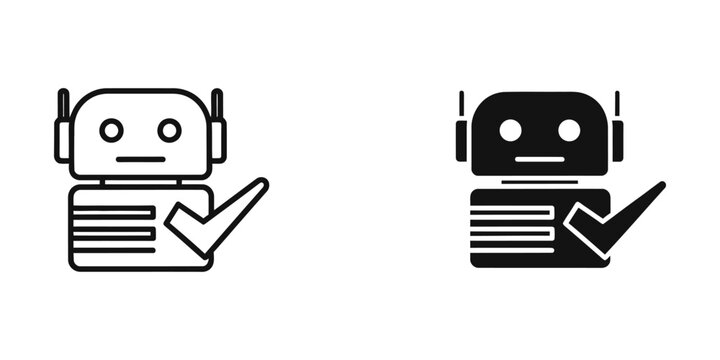 Two robots giving a thumbs-up while holding documents or files