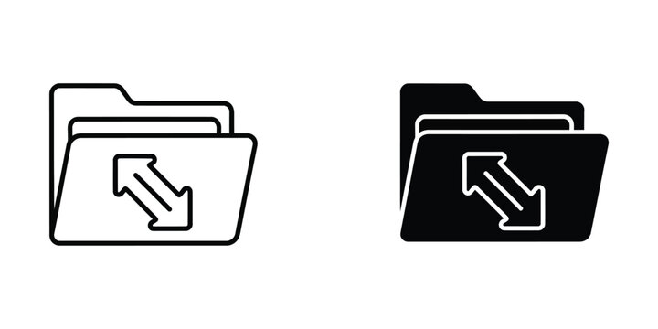 Two folder icons with download arrows indicating file transfer or syncing operations