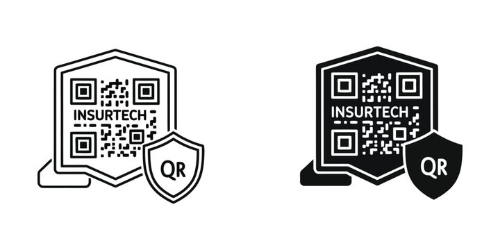 Comparison of insurtech qr code designs with shield security symbols