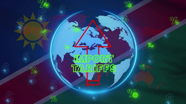 Rising import tariffs and economic impact on a global scale, symbolized by a digital display.