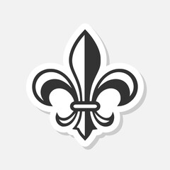 Fleur de lis icon sticker isolated on gray background © sljubisa