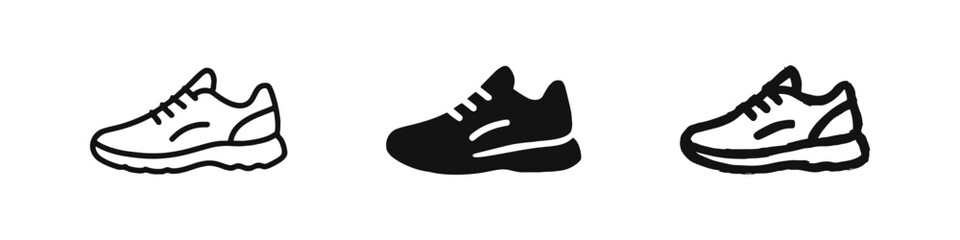 Running Shoe and Sneaker Icons Set - Sportswear and Fitness Footwear © ICONS FOR YOU