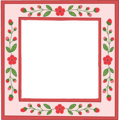 Obraz premium Vintage Floral Decorative Frame Line Art Border