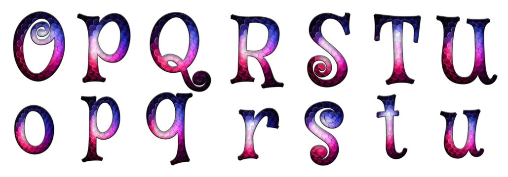 Cube Geometry Gradient Linux o, p, q, r, s, t, u word Mystery design abc Alphabet letter text typography font