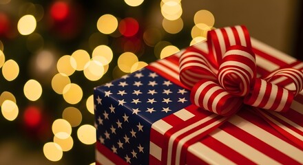 Obraz premium Festive patriotic gifts a celebration of american pride during the holiday season