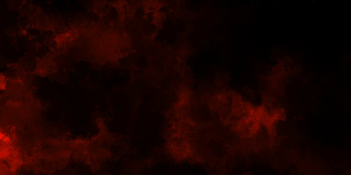Abstract grunge red and black powder explosion cloud on black background. dark red smoke Like cloud wave effect on black. dark fire flame grunge texture background. toned fiery red sky.	
