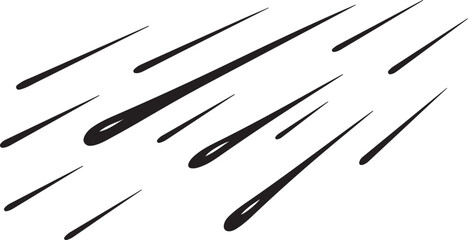 Clean black silhouette of meteor shower streaking sky © Hasher