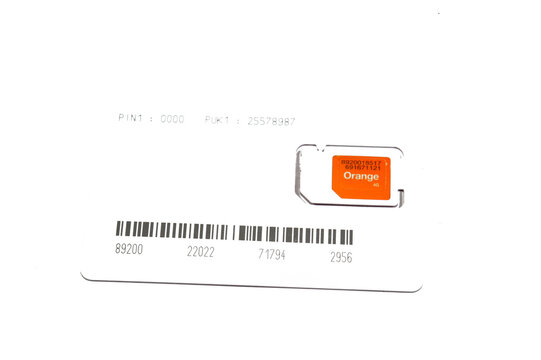 Cairo, Egypt, March 19 2026: A 4G SIM card, a smart chip that connects your phone or device to 4G LTE networks, providing high-speed mobile data, improved voice call quality VoLTE, and faster browsing