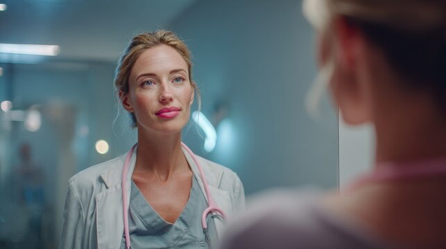 female doctor examining patient