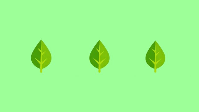 A repeating seamless pattern showcasing stylized green leaf icons set against a matching light green backdrop. The monochromatic and clean aesthetic makes it ideal for eco-friendly branding or nature-