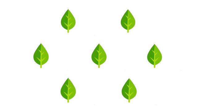 Minimalist seamless pattern featuring bright green leaves on a clean white background. Ideal for eco-friendly branding, organic product packaging, nature-themed designs, spring and summer textile prin