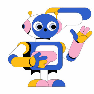 Aai chatbox assistant with chat bubble flat illustration 