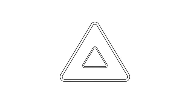 Geometric abstract symbol with nested triangles and rounded corners, minimalist design, vector illustration
