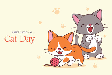Two happy cats celebrating international cat day © Nazmul
