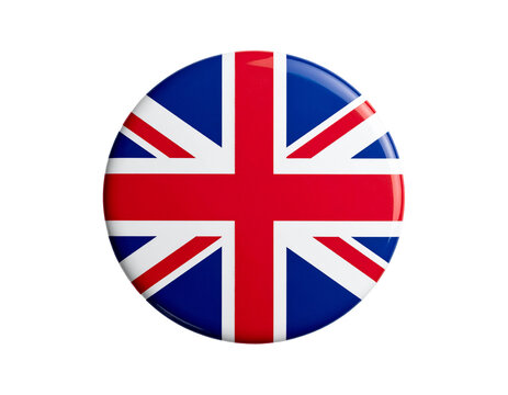 Circular british flag pin button