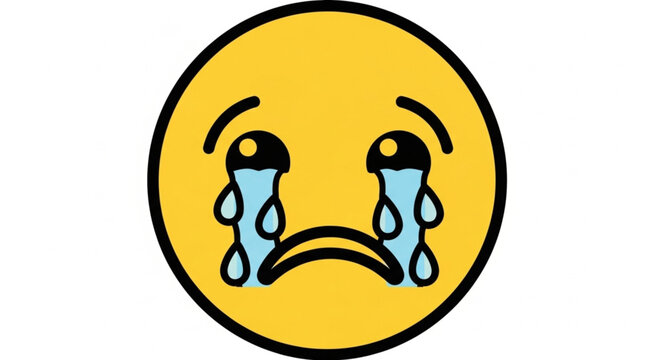 Sad Emoji Crying Face Icon.