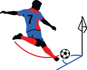 Fototapeta premium Dynamic football player in action a global football event illustration