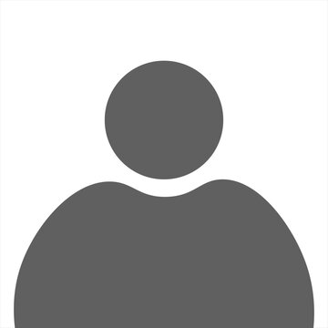 Vector flat illustration in grayscale. Avatar, user profile, person icon, gender neutral silhouette, profile picture. Suitable for social media profiles, icons, screensavers and as a template.