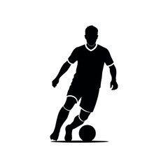 Fototapeta premium Soccer Player Kicking a Ball Silhouette.