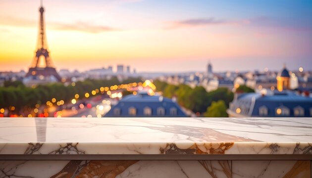 Eiffel Tower Paris Cityscape Sunset View.