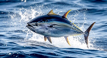 Obraz premium World tuna day majestic bluefin tuna swimming in ocean depths may 2nd