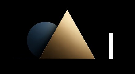 Fototapeta premium Geometric shapes in dark background.
