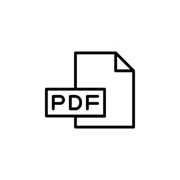 Outline PDF icon for document system