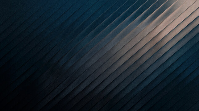 Abstract dark blue stripe background with diagonal stripes and soft light gradient texture
