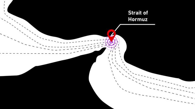 Strait of hormuz map with red pushpin highlighting key shipping route hormuz shipping route persian gulf map