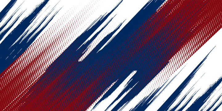 Abstract sport brush texture and pattern on blue background. Wrap car concept with red and white grunge. Vector illustration