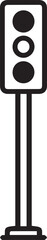 Fototapeta premium Black Outlined Icon of Traffic Lights