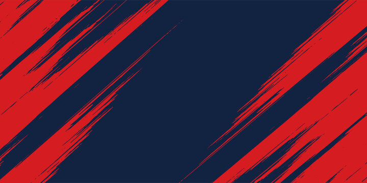 A dynamic abstract background features a bold contrast of red and navy blue separated by angled brush strokes, creating a visually striking and textured composition vector